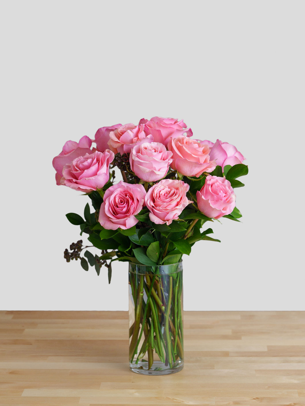 12 Pink Roses