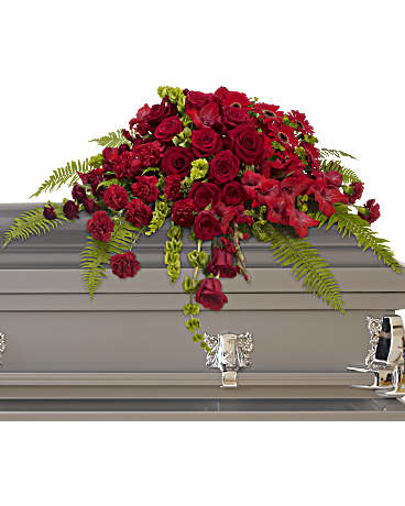 Red Rose Sanctuary Casket Spray